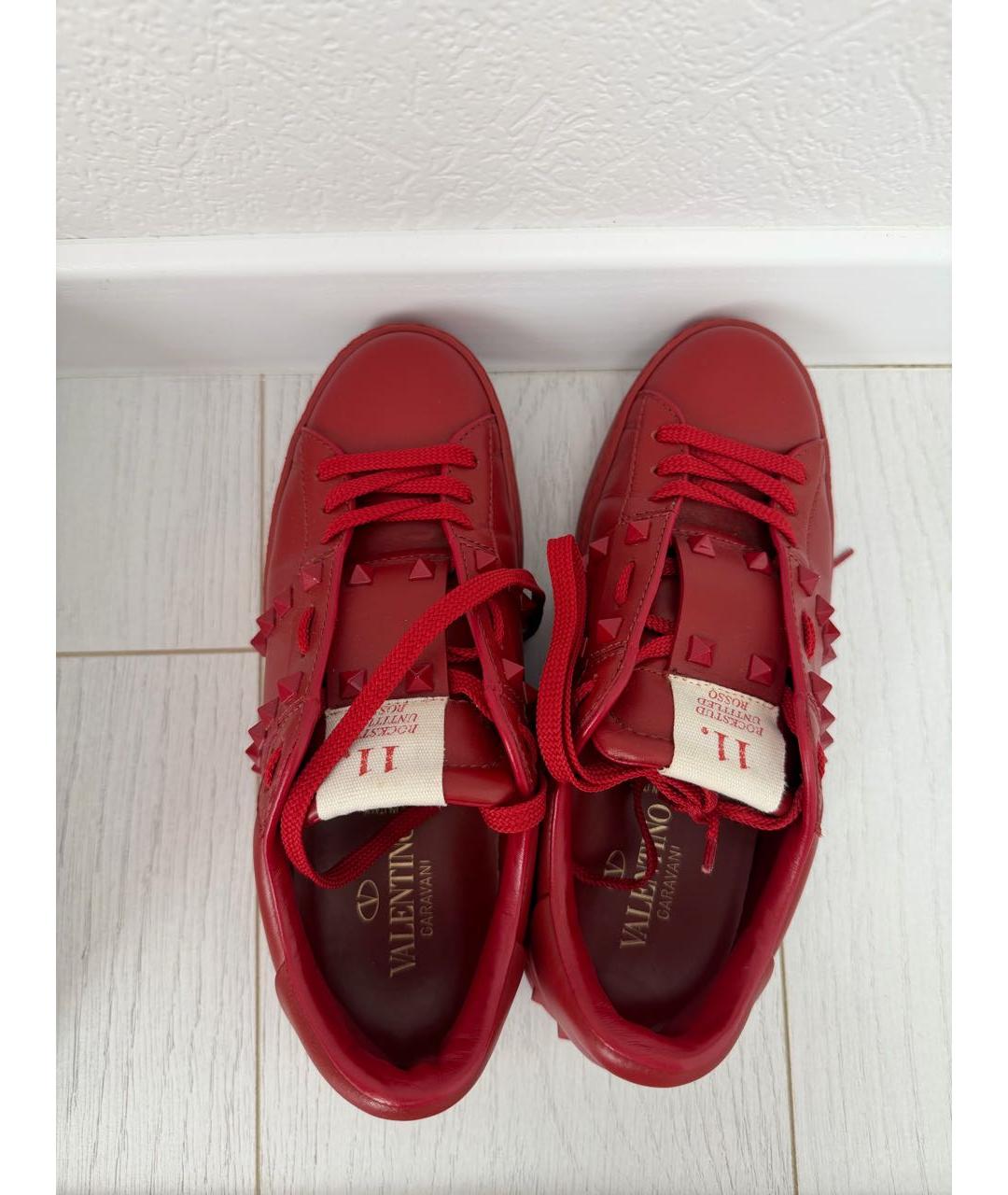VALENTINO Красные кожаные кеды, фото 2