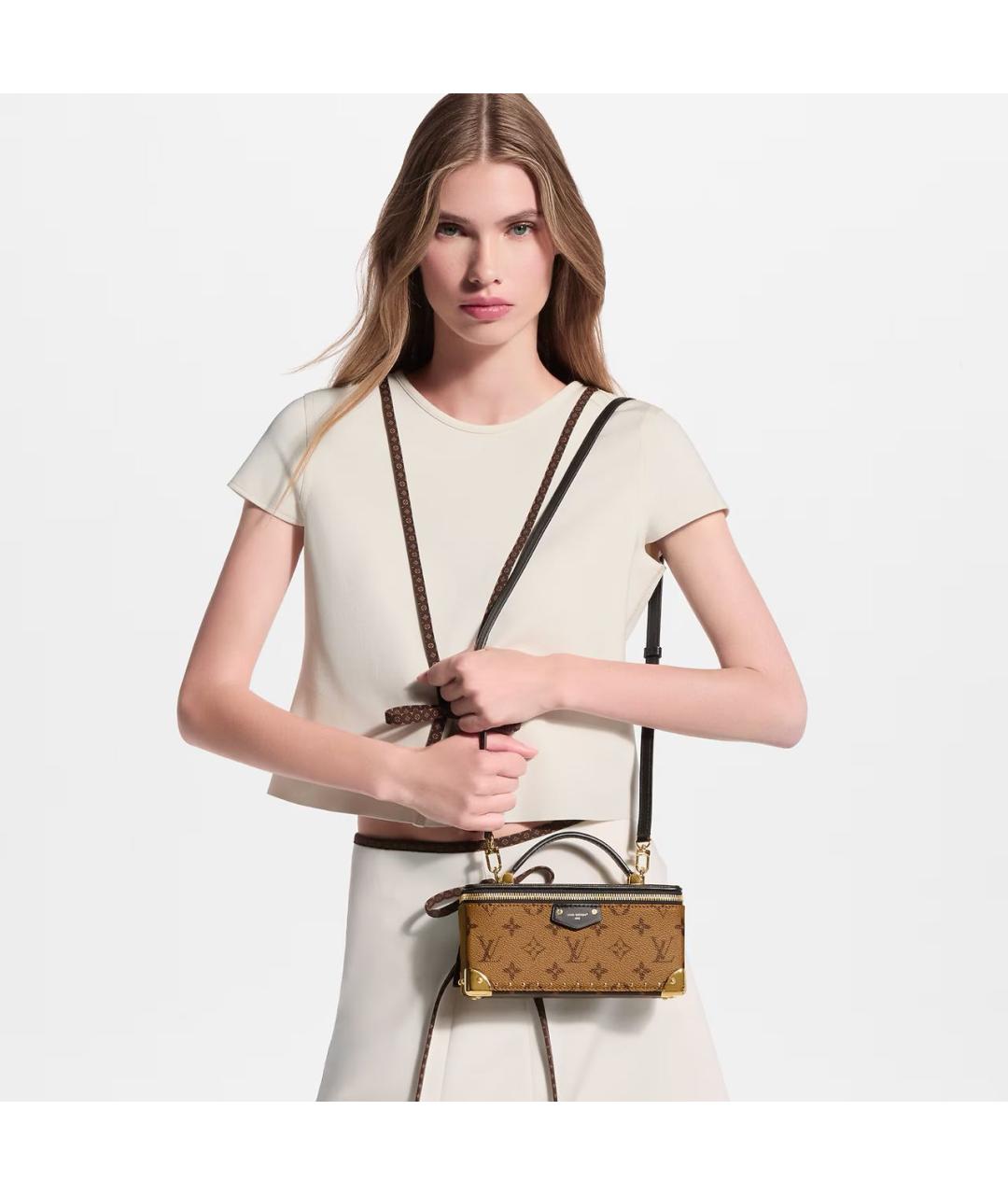 LOUIS VUITTON Коричневая кожаная сумка через плечо, фото 4