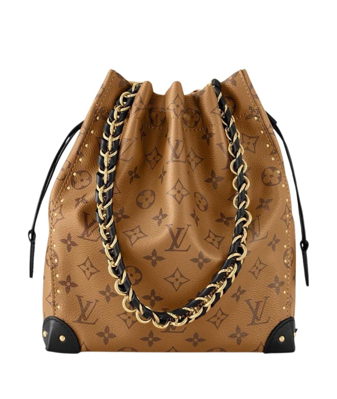 LOUIS VUITTON Коричневая кожаная сумка через плечо, фото 1
