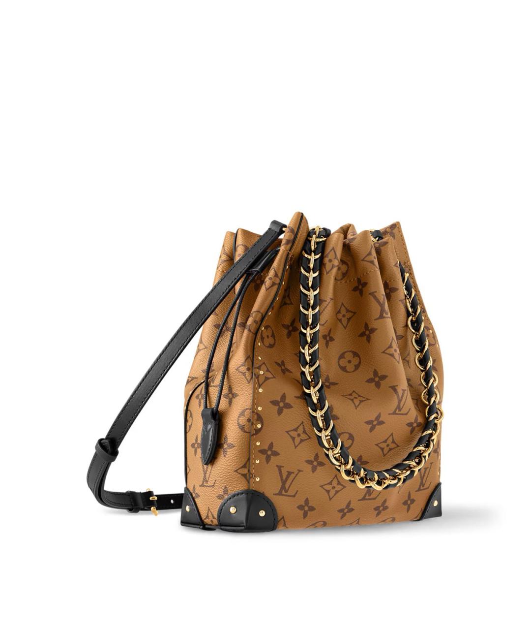 LOUIS VUITTON Коричневая кожаная сумка через плечо, фото 2