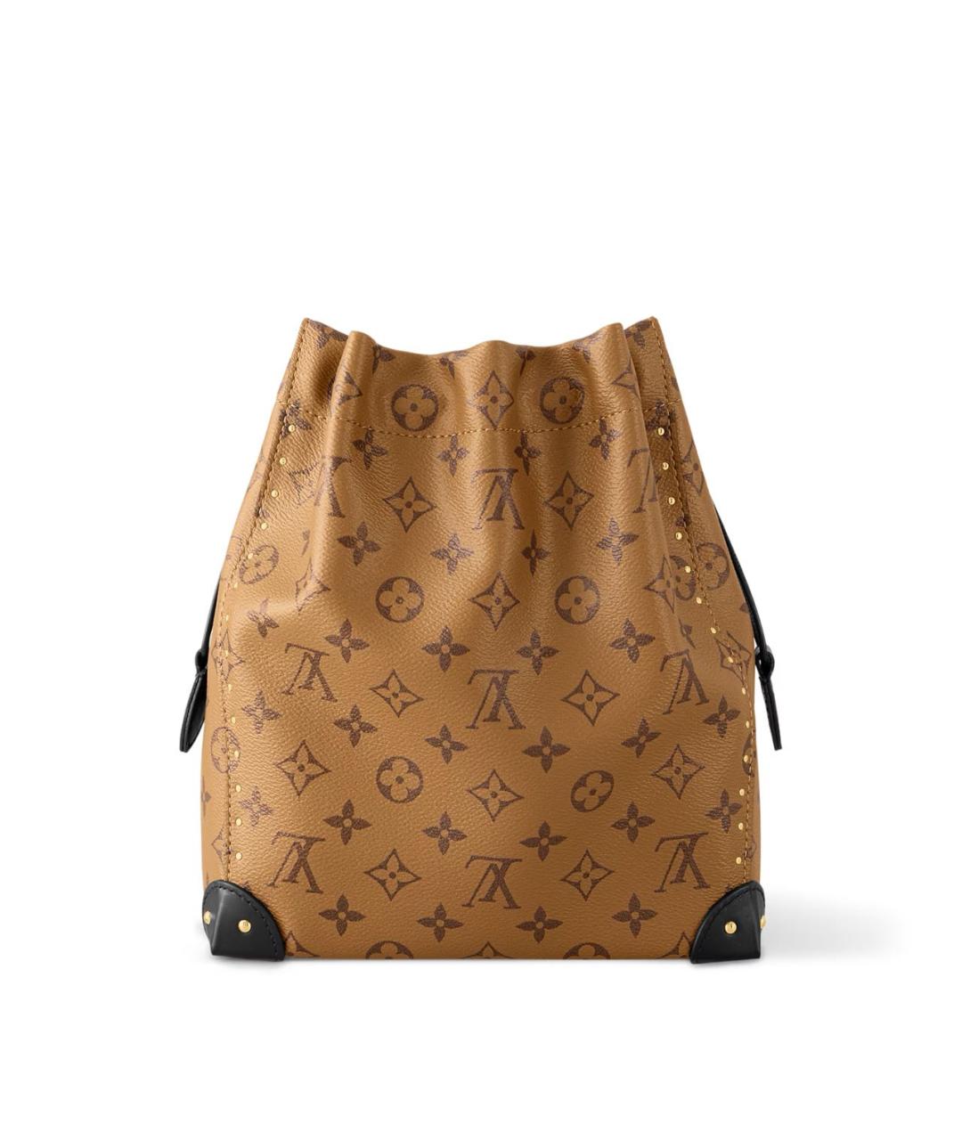 LOUIS VUITTON Коричневая кожаная сумка через плечо, фото 4