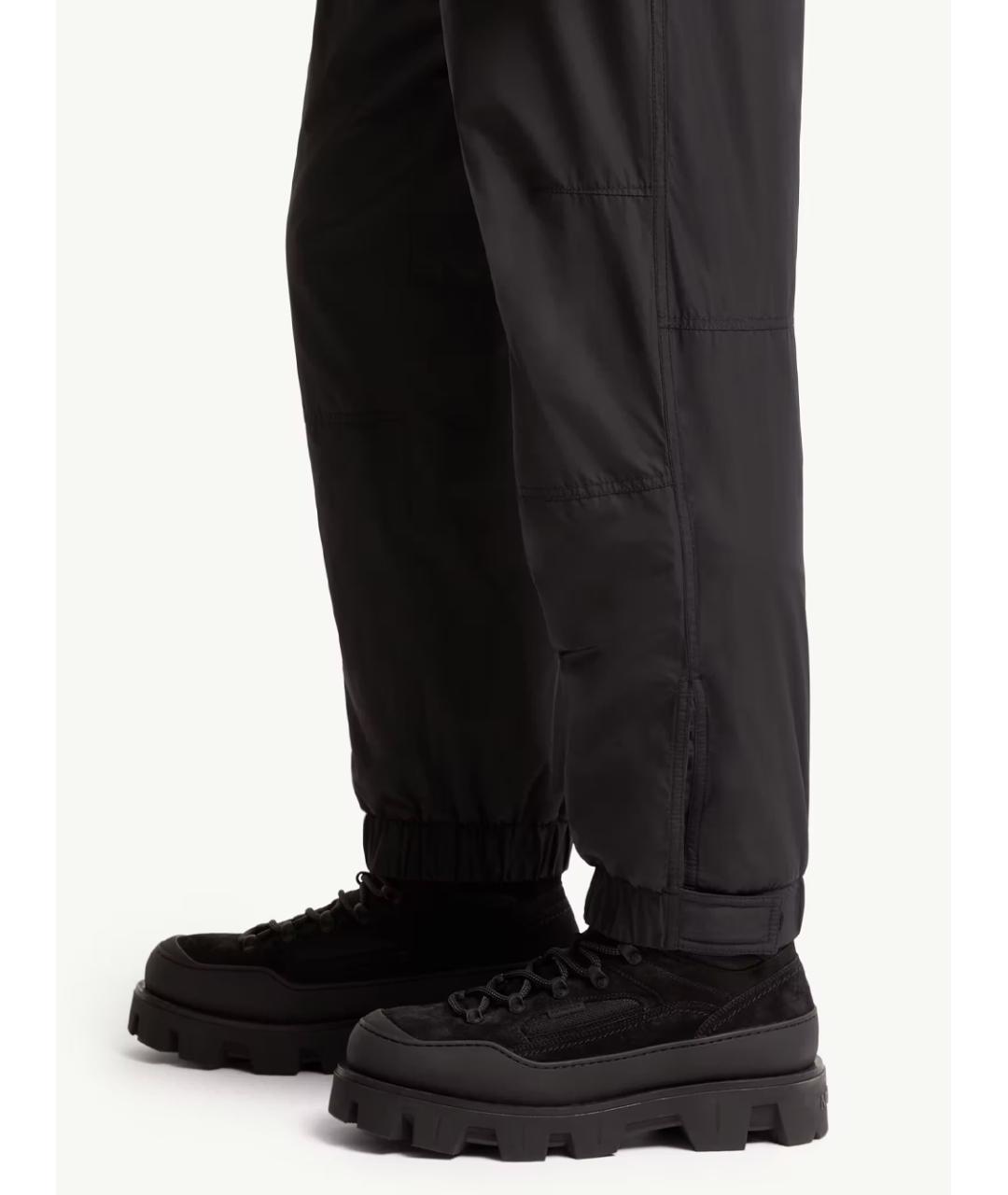 MONCLER Черные полиэстеровые повседневные брюки, фото 5