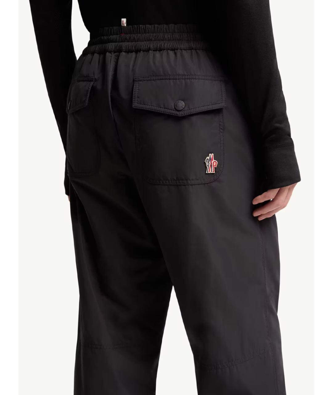 MONCLER Черные полиэстеровые повседневные брюки, фото 6
