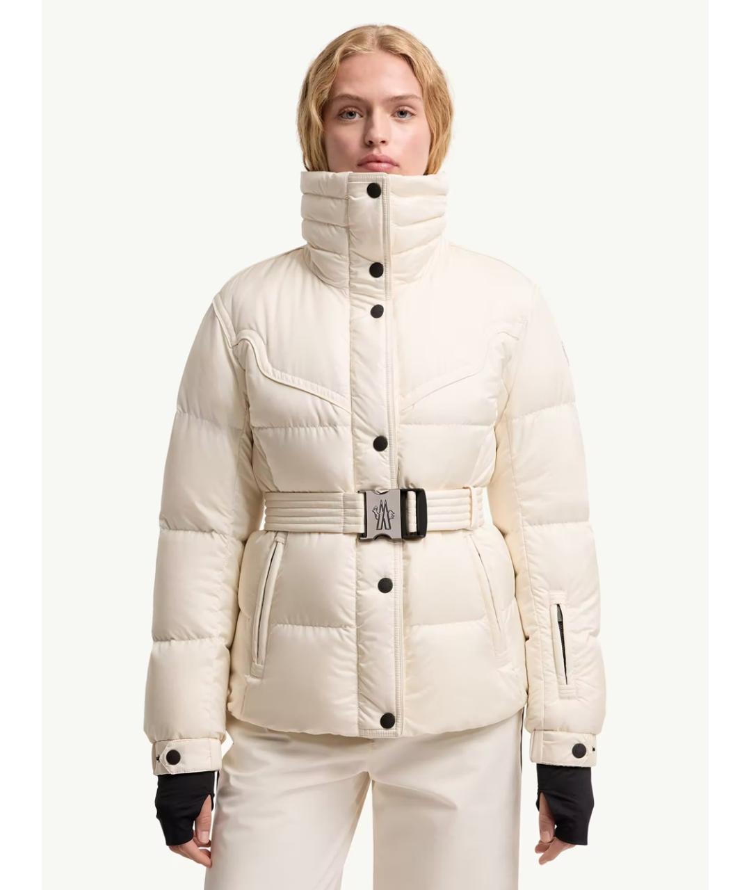 MONCLER Белый полиамидовый пуховик, фото 3