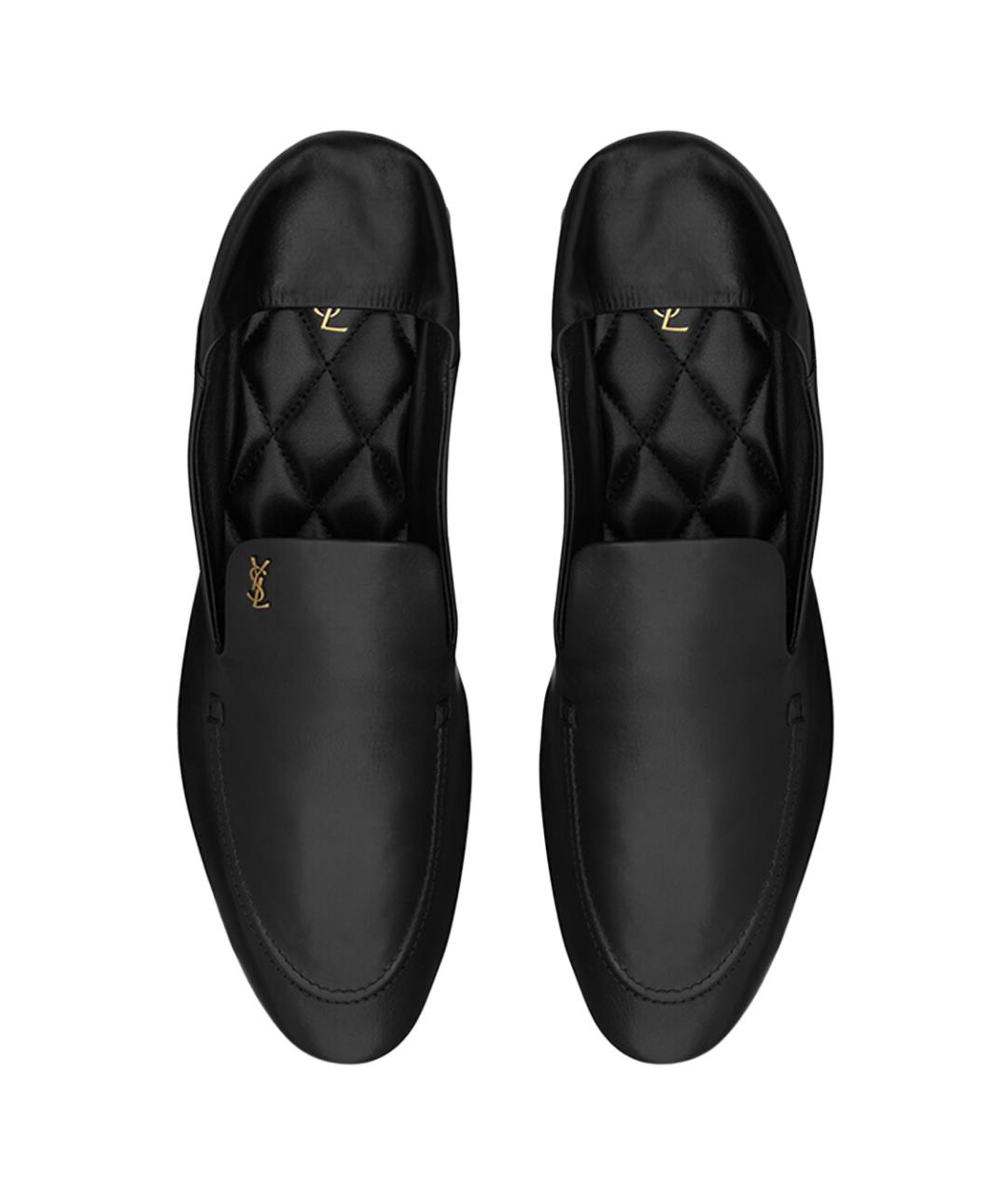 SAINT LAURENT Черные кожаные лоферы, фото 3