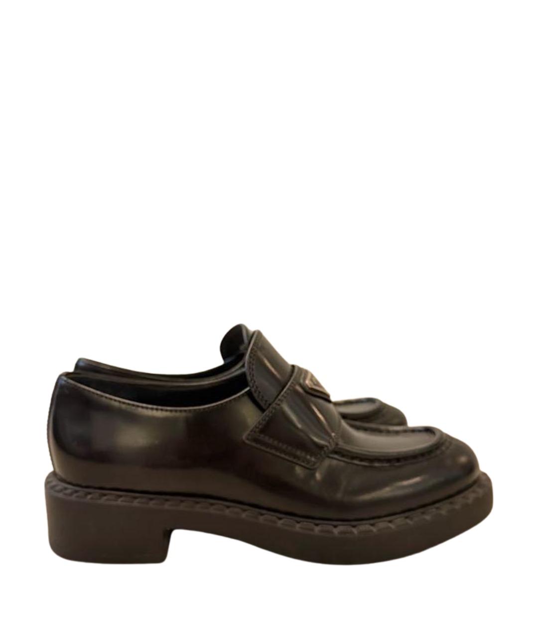 PRADA Черные кожаные лоферы, фото 1