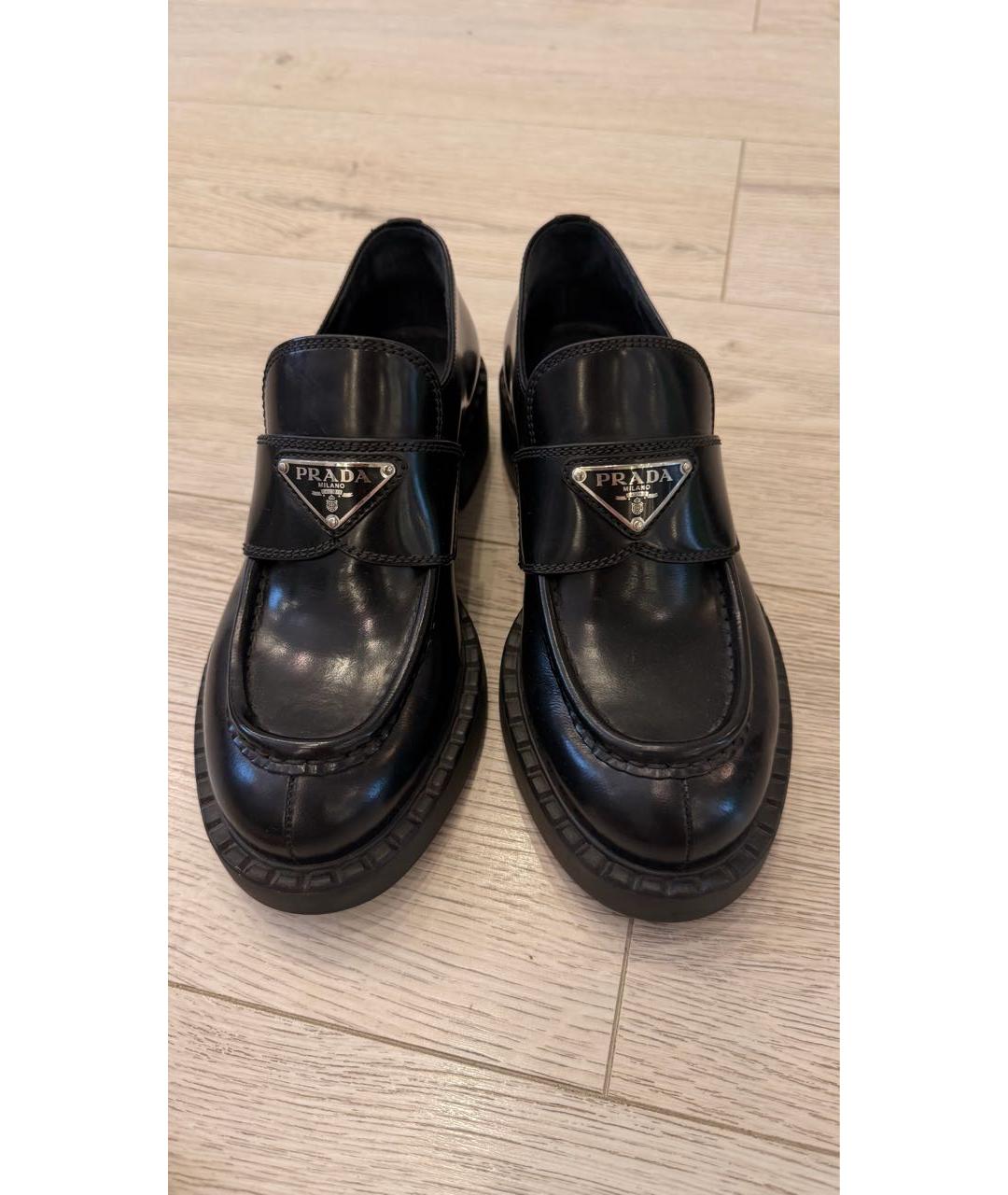 PRADA Черные кожаные лоферы, фото 2