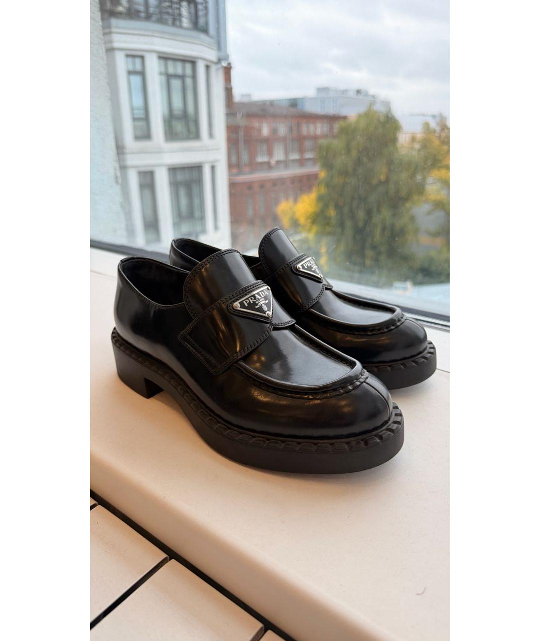 PRADA Черные кожаные лоферы, фото 5