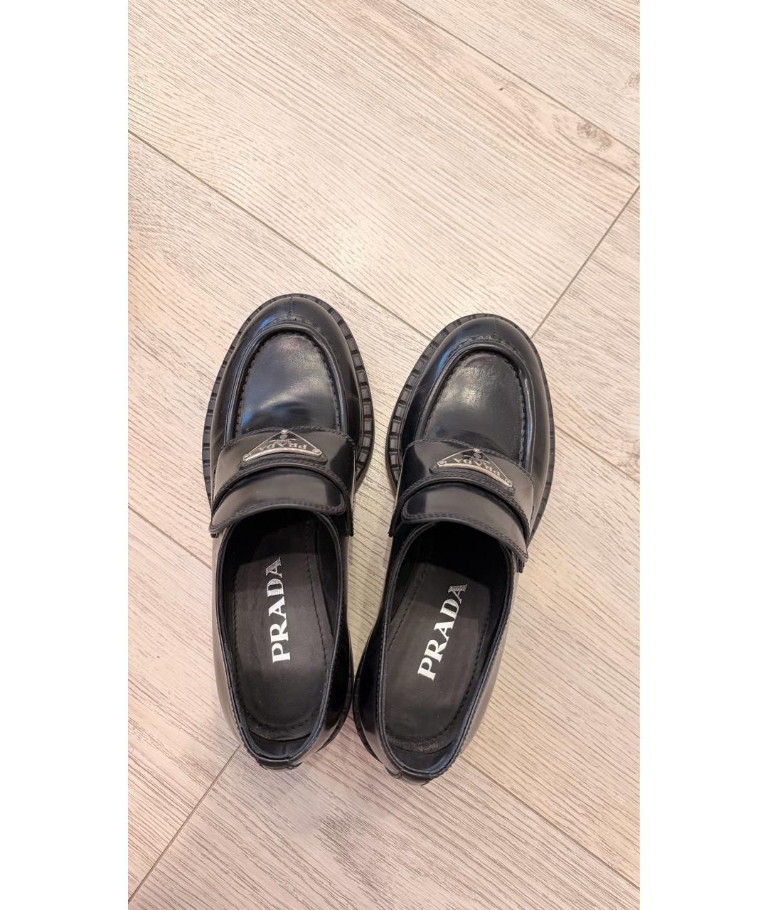 PRADA Черные кожаные лоферы, фото 3