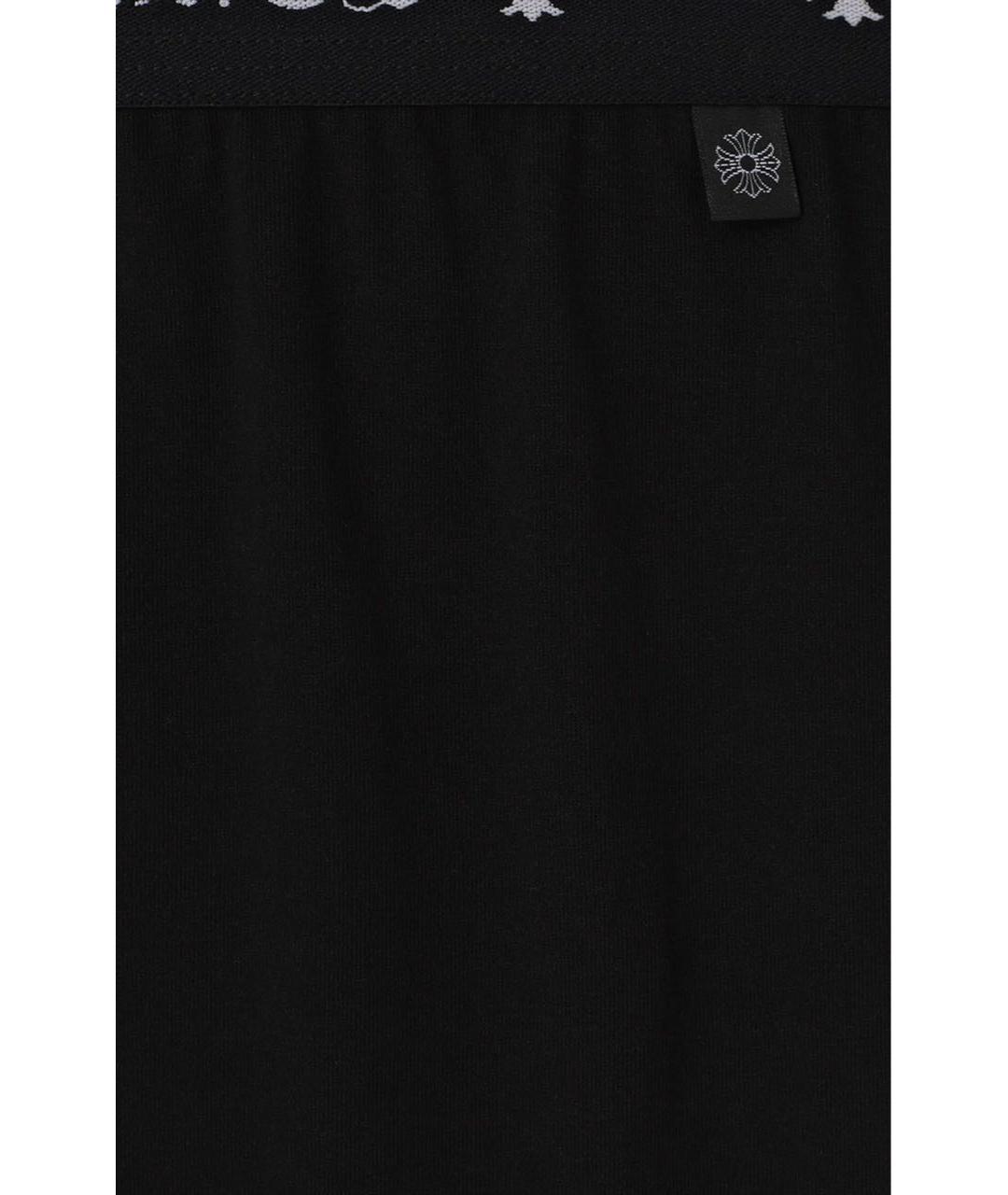 CHROME HEARTS Черные хлопковые леггинсы и велосипедки, фото 4