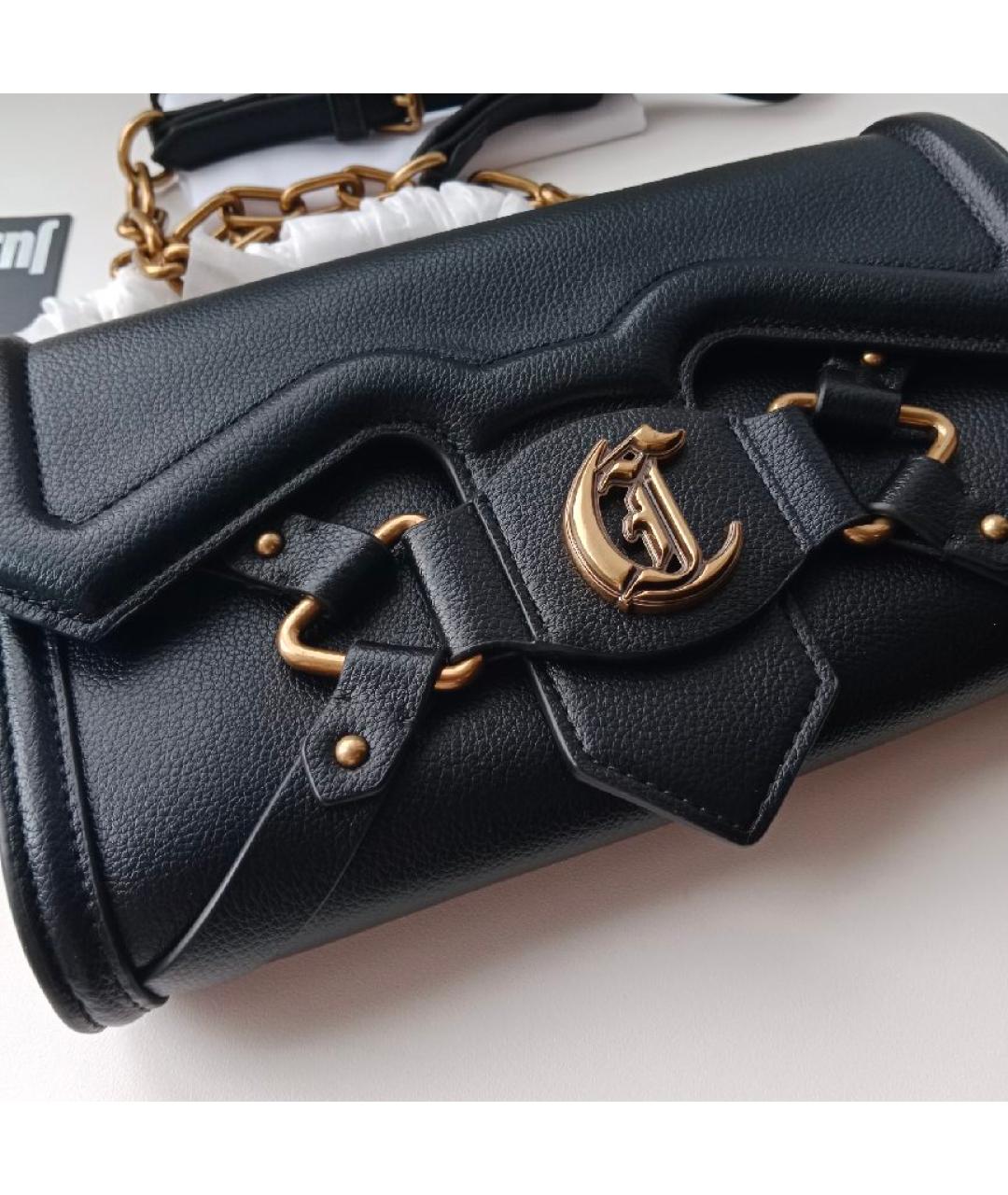 JUST CAVALLI Черная сумка через плечо из искусственной кожи, фото 8