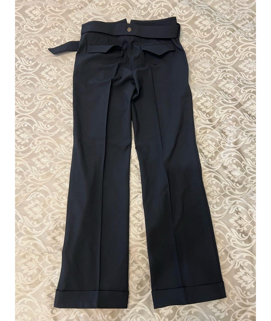 DOLCE&GABBANA Черные шерстяные прямые брюки, фото 2