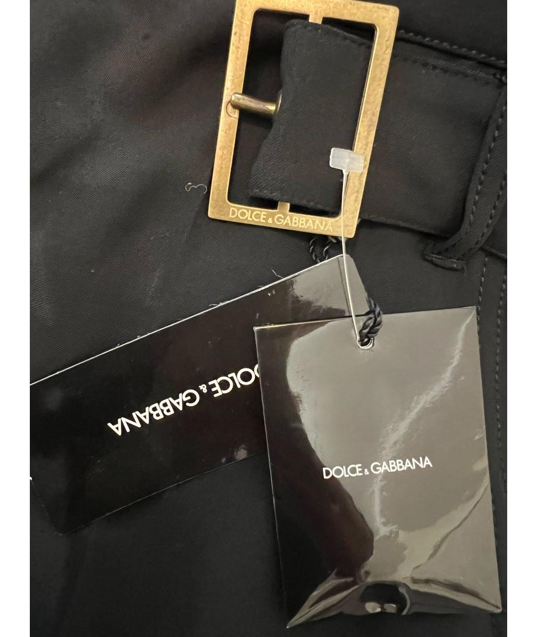 DOLCE&GABBANA Черные шерстяные прямые брюки, фото 4