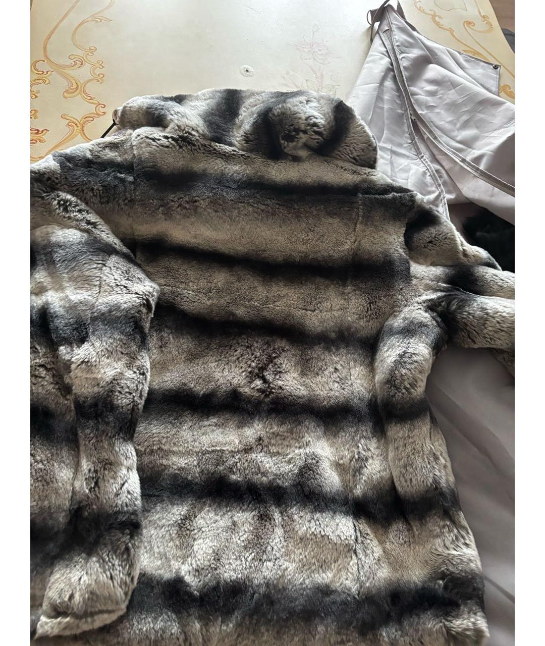 PHILIPP PLEIN Серая меховая шуба, фото 2