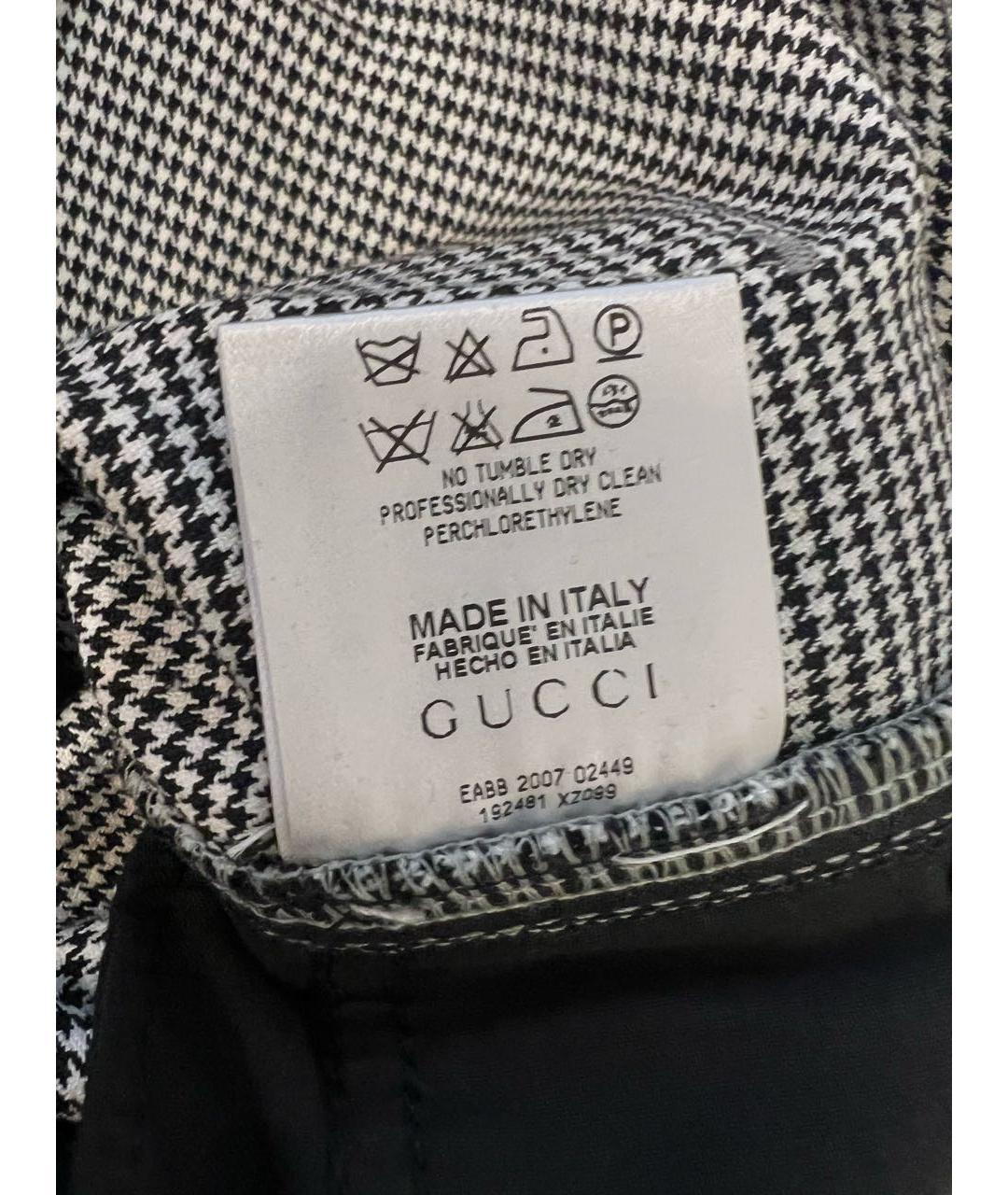 GUCCI Серые хлопко-эластановые брюки узкие, фото 6