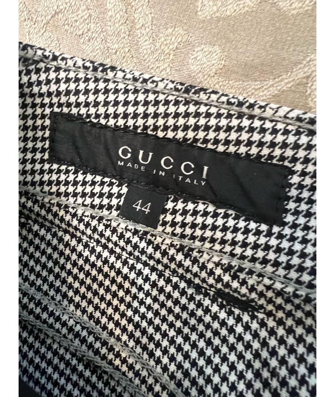 GUCCI Серые хлопко-эластановые брюки узкие, фото 4
