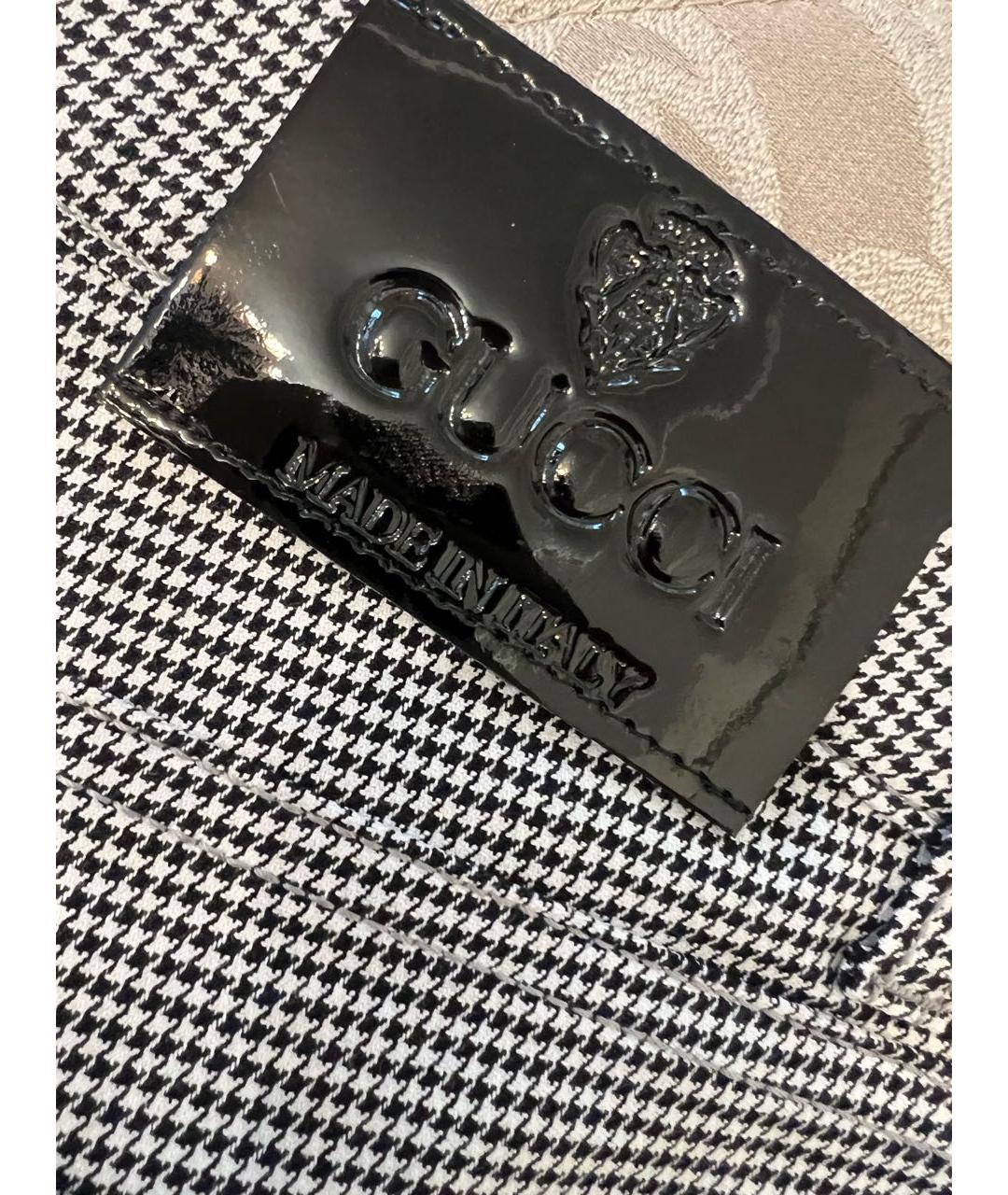GUCCI Серые хлопко-эластановые брюки узкие, фото 5