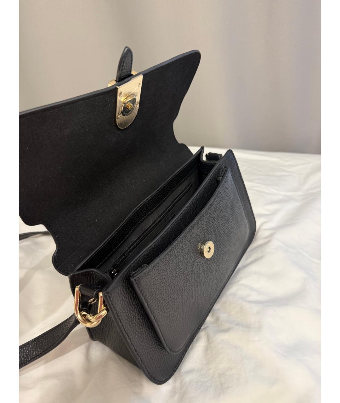 FURLA Черная кожаная сумка через плечо, фото 4