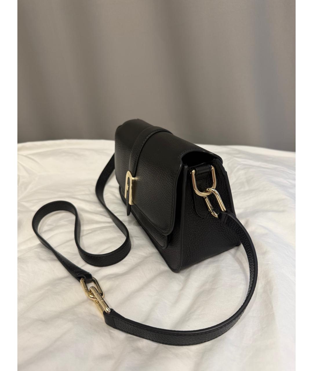 FURLA Черная кожаная сумка через плечо, фото 7