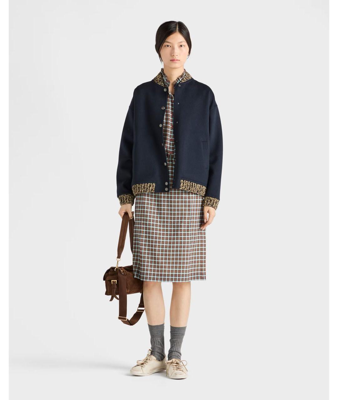 PRADA Темно-синяя шерстяная куртка, фото 2