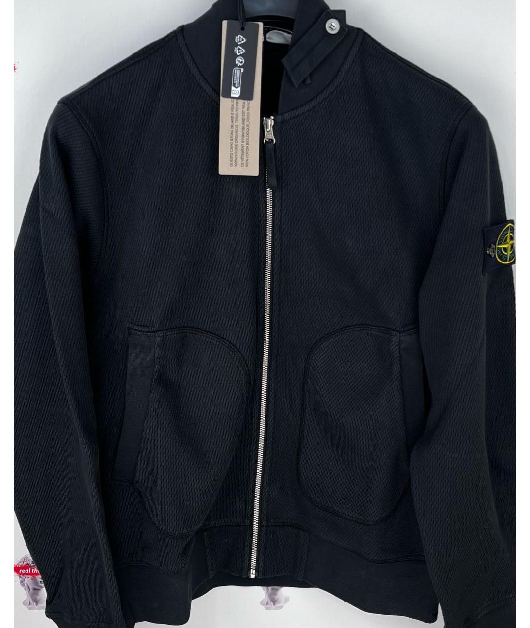 STONE ISLAND Черная хлопковая куртка, фото 2