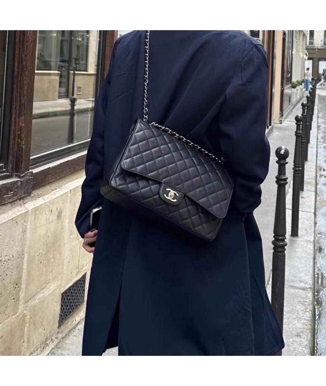CHANEL Черная кожаная сумка через плечо, фото 6