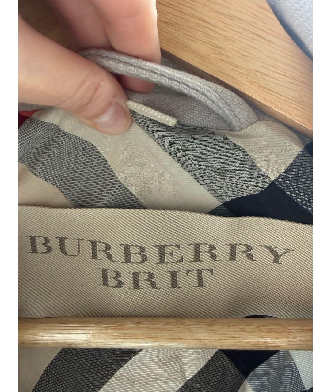 BURBERRY Серое шерстяное пальто, фото 3