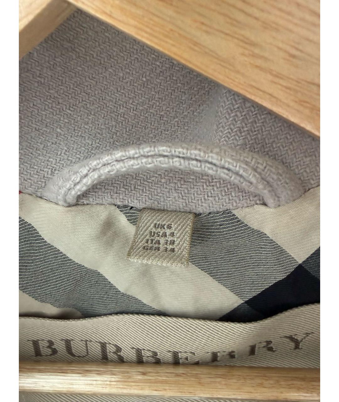 BURBERRY Серое шерстяное пальто, фото 6