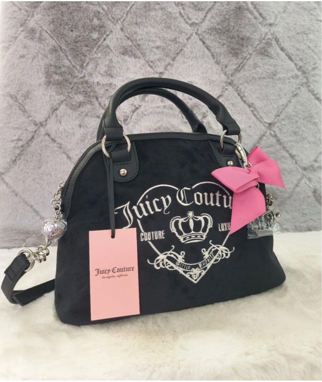 JUICY COUTURE Черная бархатная сумка с короткими ручками, фото 3