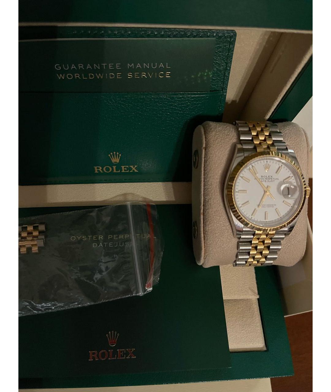ROLEX Белые часы из желтого золота, фото 3