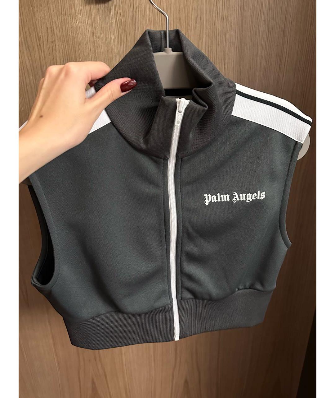 PALM ANGELS Антрацитовая полиэстеровая майка, фото 2
