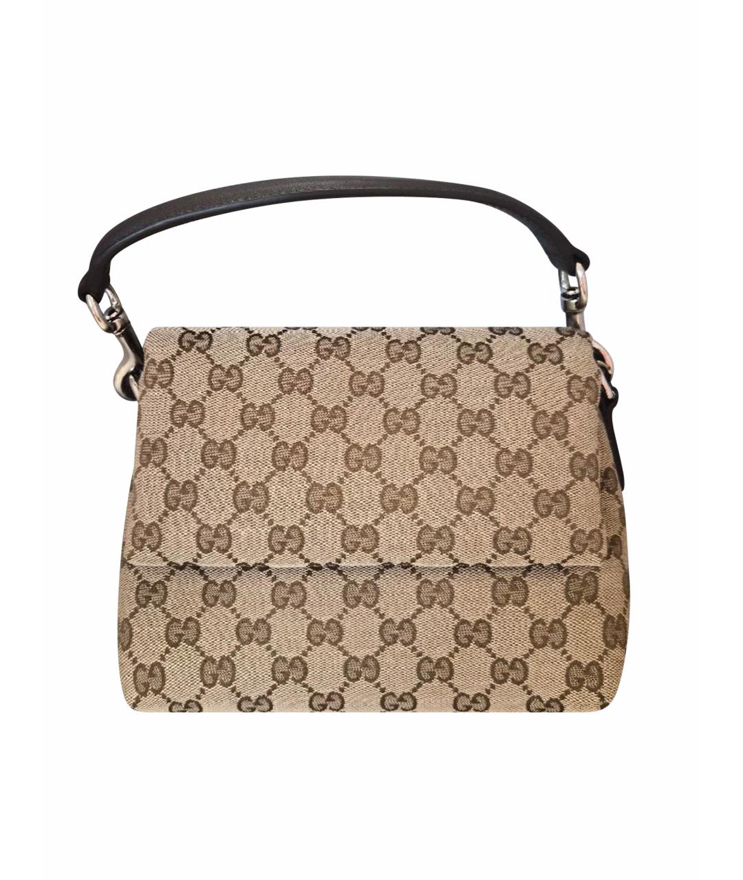GUCCI Коричневая тканевая сумка через плечо, фото 1