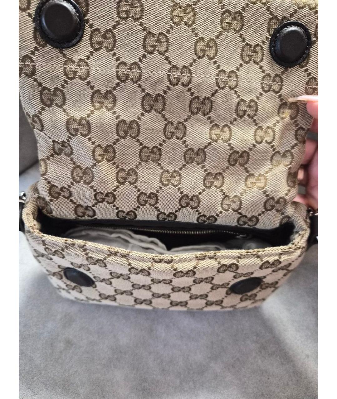 GUCCI Коричневая тканевая сумка через плечо, фото 5