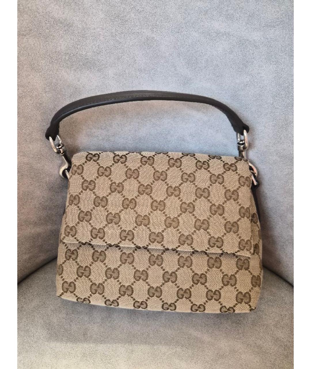 GUCCI Коричневая тканевая сумка через плечо, фото 6