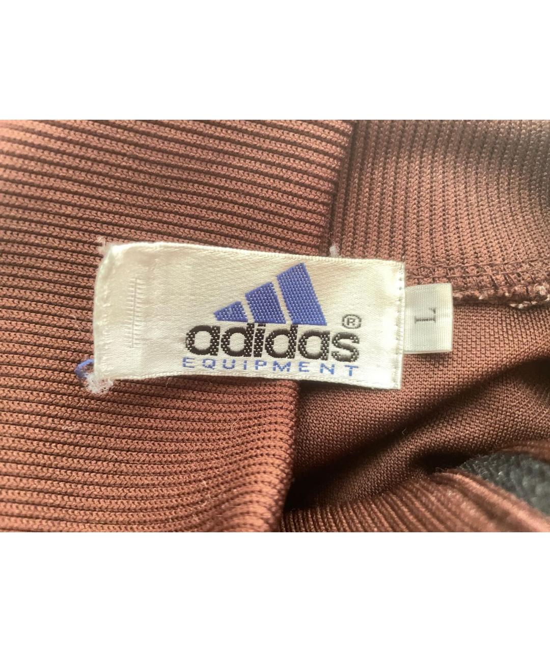 ADIDAS Коричневая полиэстеровая спортивная куртка, фото 3
