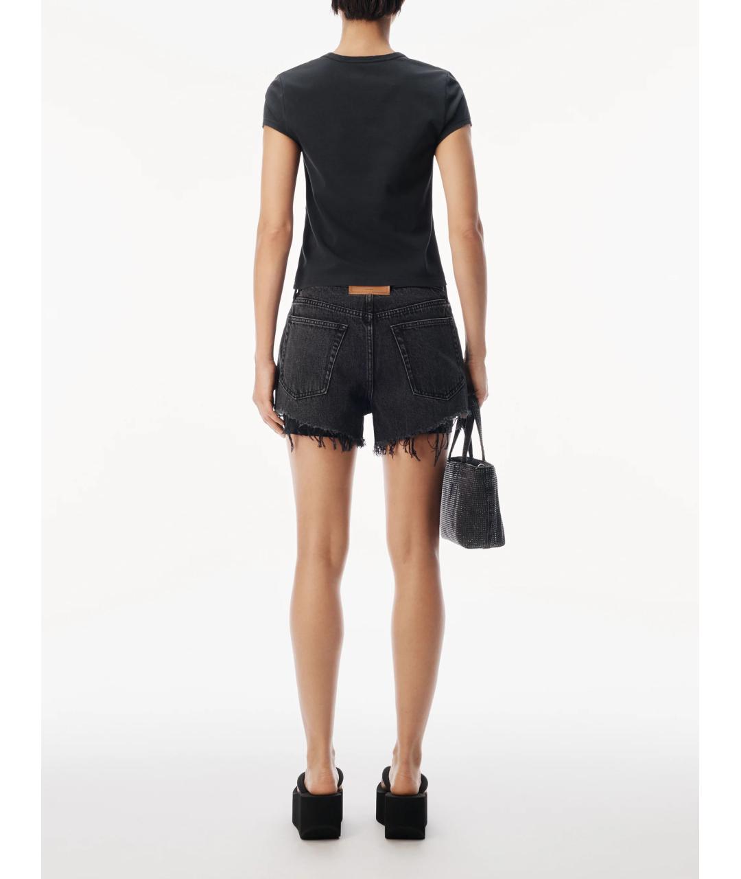 ALEXANDER WANG Черная хлопковая футболка, фото 3