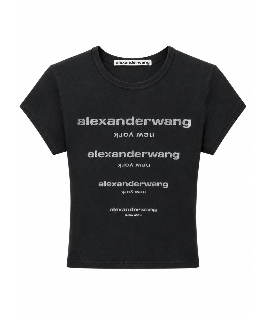 ALEXANDER WANG Черная хлопковая футболка, фото 1