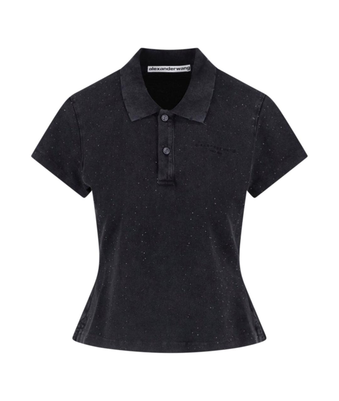 ALEXANDER WANG Черная хлопковая футболка, фото 1