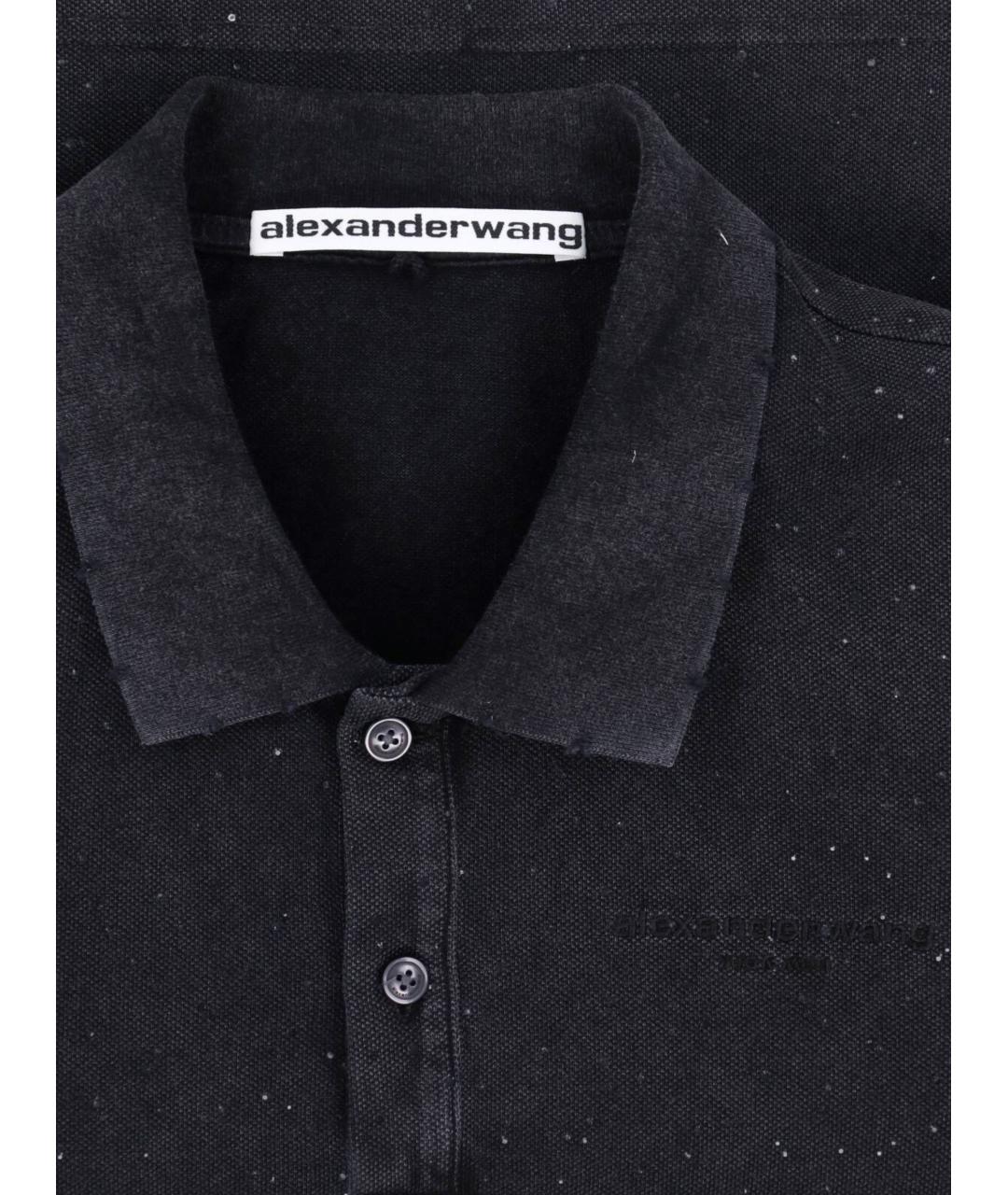 ALEXANDER WANG Черная хлопковая футболка, фото 3