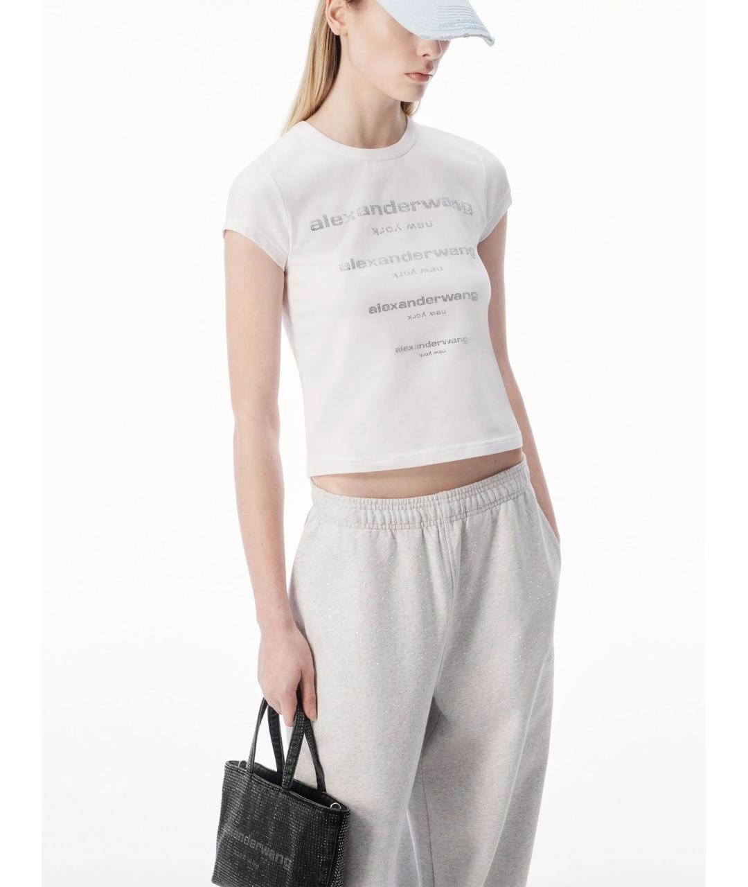 ALEXANDER WANG Белая хлопковая футболка, фото 2