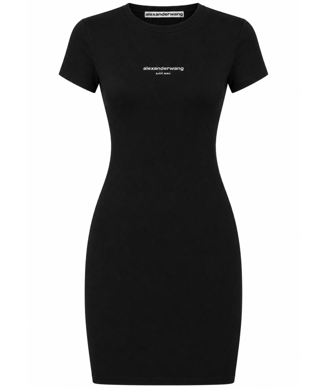 ALEXANDER WANG Черное хлопковое повседневное платье, фото 1