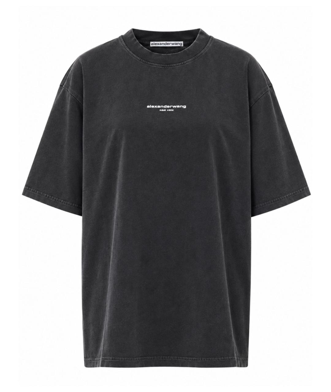ALEXANDER WANG Черная хлопковая футболка, фото 1