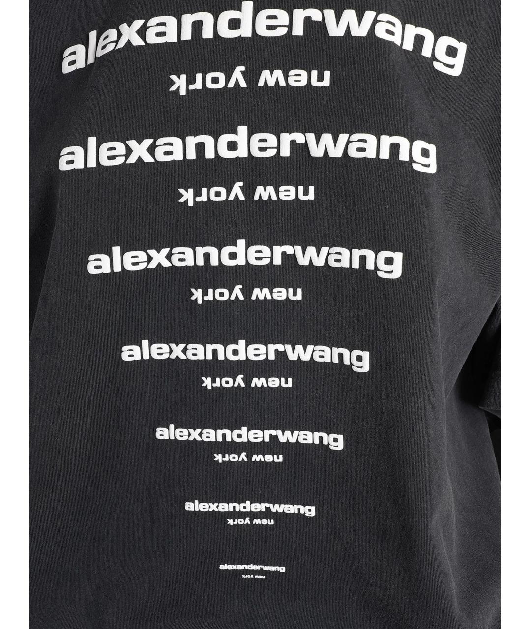 ALEXANDER WANG Черная хлопковая футболка, фото 4