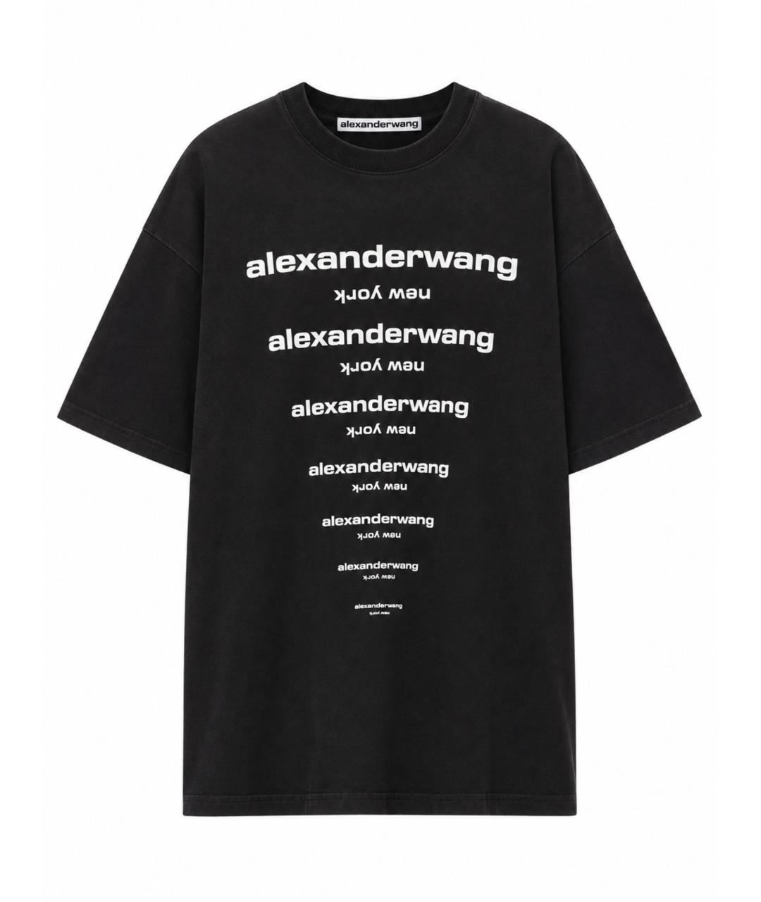 ALEXANDER WANG Черная хлопковая футболка, фото 1