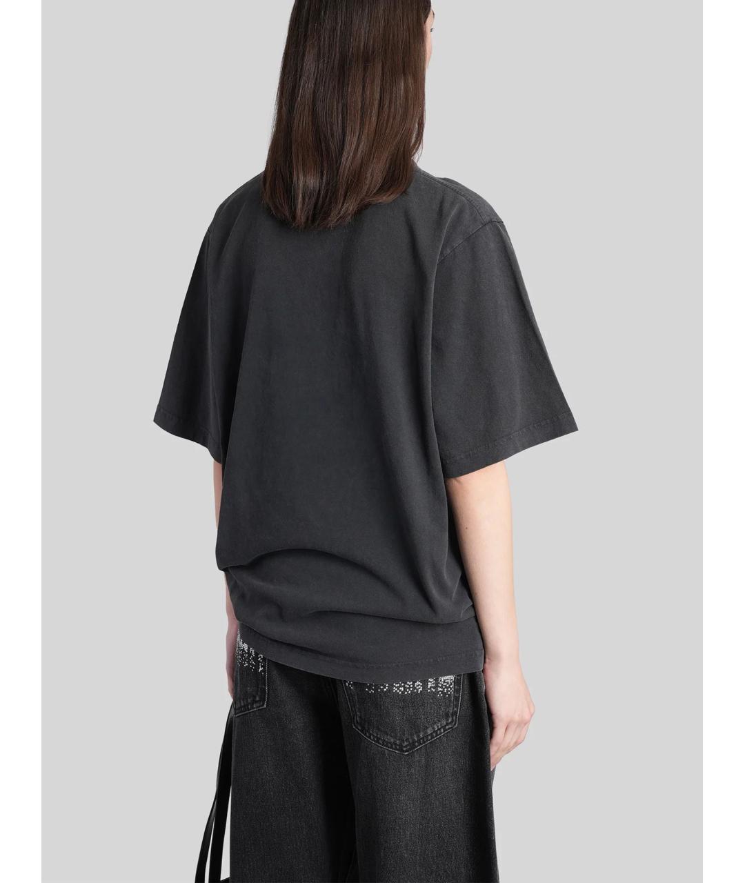 ALEXANDER WANG Черная хлопковая футболка, фото 3