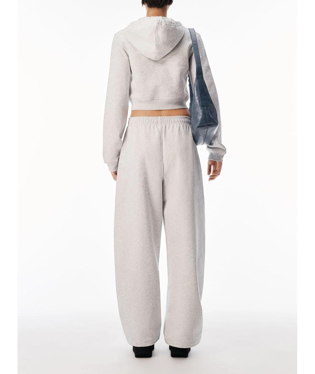 ALEXANDER WANG Серые хлопковые спортивные брюки и шорты, фото 3