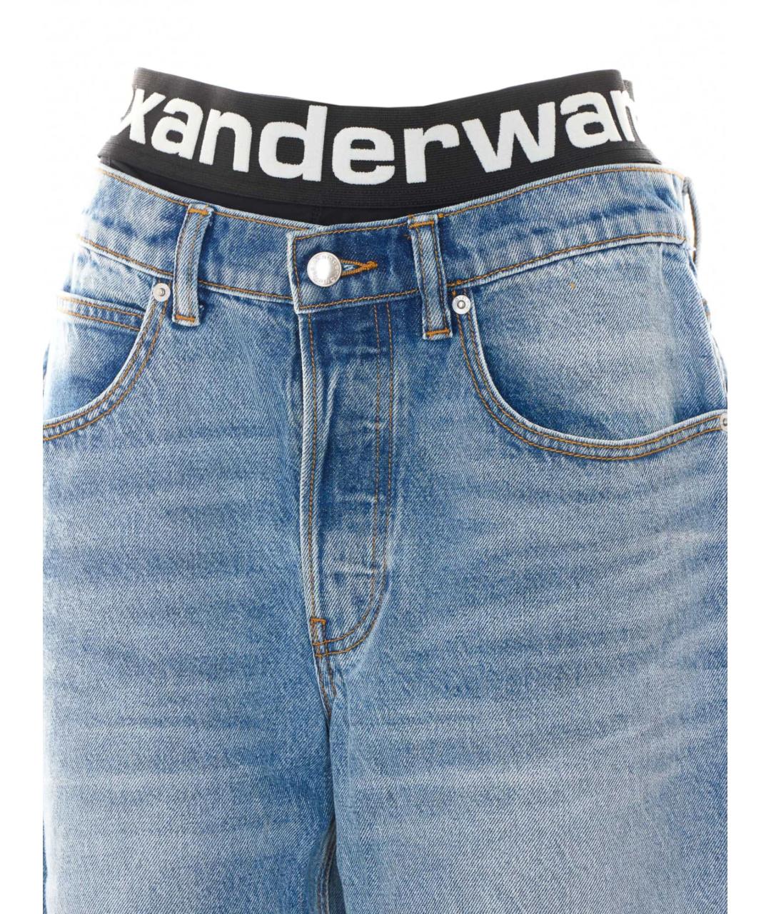 ALEXANDER WANG Голубые хлопковые прямые джинсы, фото 3