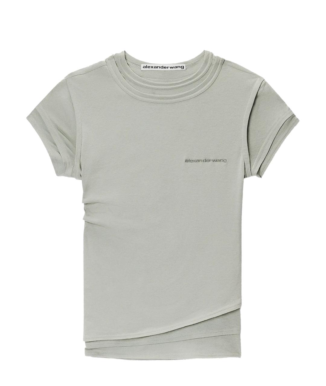 ALEXANDER WANG Зеленая хлопковая футболка, фото 1