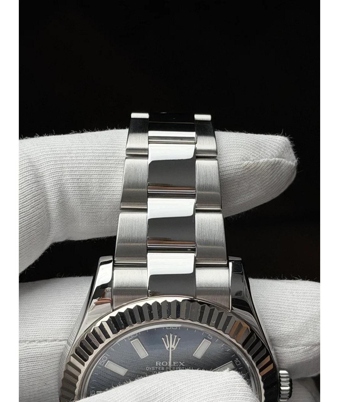 ROLEX Синие часы из белого золота, фото 5