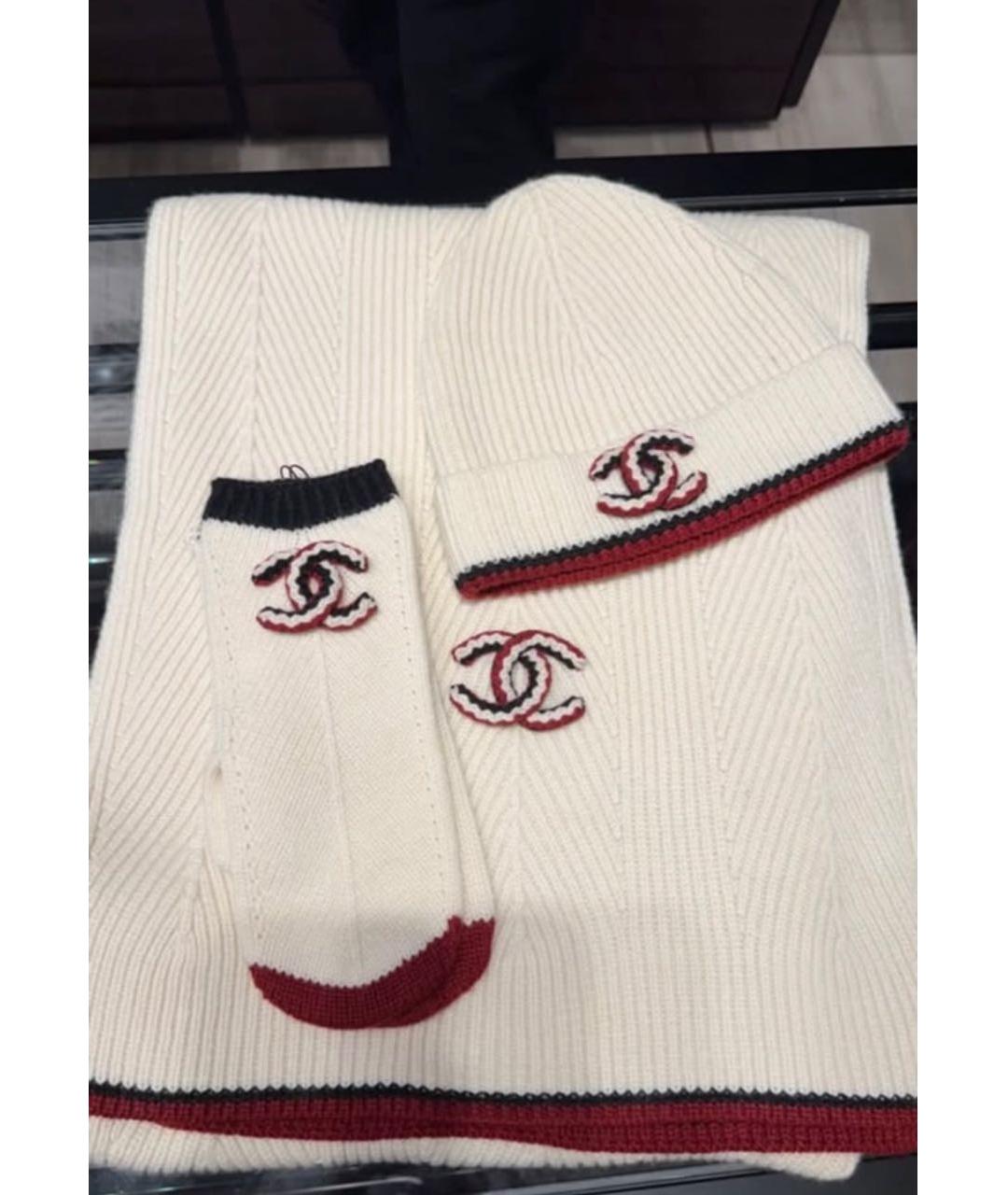 CHANEL Белая кашемировая шапка, фото 3